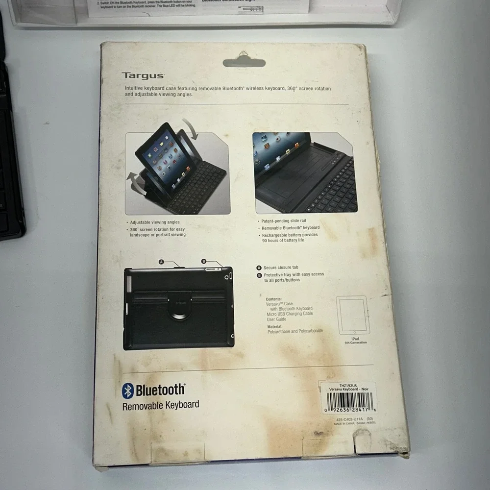 Targus Versavu Bluetooth Keyboard Case iPad Air 5th Gen THZ192US Tested